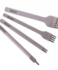 Pro Grade Leather Pricking Irons And Diamond Stitching Chisel Set, 4mm Prongs With 1/2/4/6 Options, DIY Leather Craft Kit