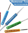 Set of five colored removal tools with sizes 12, 14, 16, 20, and DRK-RT1B labels, displayed on a white background.