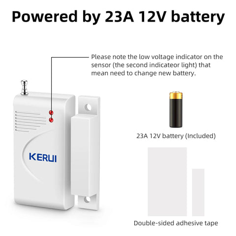 Standalone Home Office Security Alarm Kit With Wireless Loud Indoor Outdoor Weatherproof Siren Remote Control Door Sensor And Motion Detector No WiFi GSM Or App Needed Up To 115 DB battery and sensor