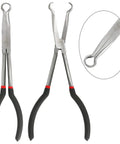 Long Needle Nose Pliers Set 11 Inch 5 Piece Kit With Nipper Bent Nose Duckbill End Cutting And Diagonal Pliers For Tight Spaces
