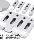 Set Of 4 Magnetic Jig Clamps For Wire EDM Fixture Boards In Stainless Steel With M8 By 1.25 Screws, top view of clamps