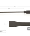 17-inch steel pry bar from Beefy Angled End Handled Pry Bar Set, 3-Piece with heat-treated bar stock for heavy-duty use.