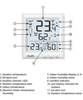All In One Indoor Outdoor Weather Station Thermometer With Wireless Sensor showing temperature and humidity on LCD display