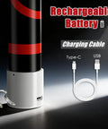 30 Inch Bendable LED Flashlight Stick With Rechargeable Battery High Lumen Mechanic Light showing Type-C and USB charging cable