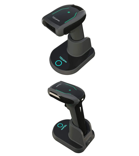 Wireless Two Dimensional Barcode Scanner With Charging Cradle Three In One Connectivity Bluetooth And 2.4G Wireless And USB Wired
