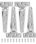 Set of 4 316 Stainless Steel T Strap Barn Door Hinges Heavy Duty 6 Inch with screws included
