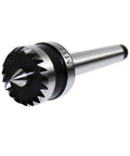 Heavy Duty Wood Lathe Drive Center 1MT with Five Eighth Inch Crown for Precision Woodworking 40Cr Alloy Steel close-up view
