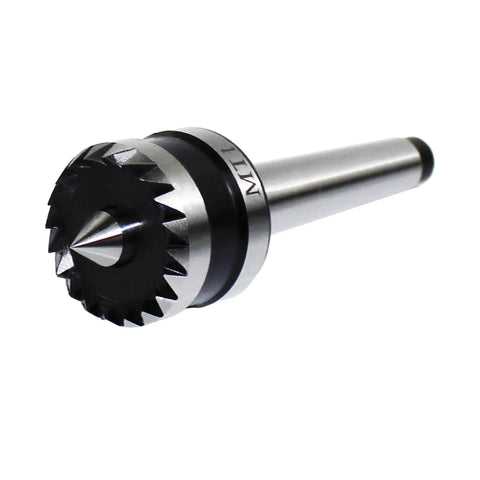 Heavy Duty Wood Lathe Drive Center 1MT with Five Eighth Inch Crown for Precision Woodworking 40Cr Alloy Steel close-up view