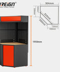 Built For The Grind Heavy Duty Rolling Cabinet With Smooth Glide Casters For Shop Floor And Home Garage Storage Cold Rolled Steel Parts Sorting Drawer Organizer, dimensions and corner design.