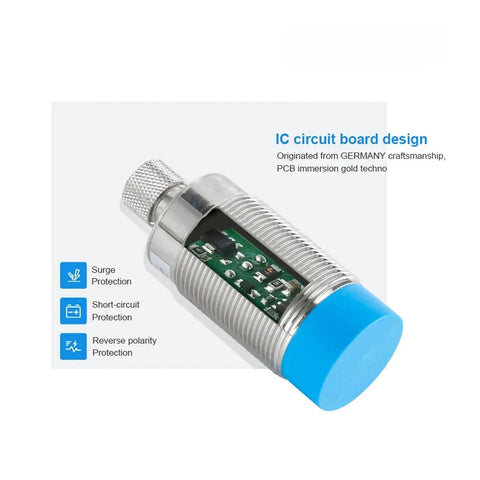 Inductive Proximity Switch And Motion Sensor For PLC Control With Metal Detection NPN PNP Outputs Plug And Play Ready showing internal PCB