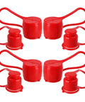Dust caps for 1/2 in flat-face hydraulic quick-connect couplers, red rubber, set of 4