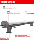Side view of LED Explosion Proof Light 4ft 100W 14000 Lumens Hazardous Location Fixture with corrosion-resistant housing