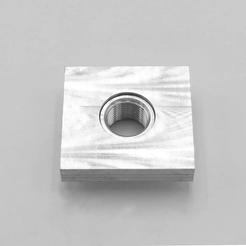 Shop Grade 3/8 Inch NPT Female Aluminum Weld On Bung Plate Kit Four Pack with threaded center for secure connections.