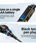 Interior view of Grab And Go Handy Digital Multimeter Pen With Voice Readouts A3009 showing battery compartment and test pen plug