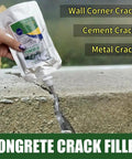 Image of Concrete Crack Filler High Elasticity Liquid Cement Sealant being applied to a cracked surface for repair.