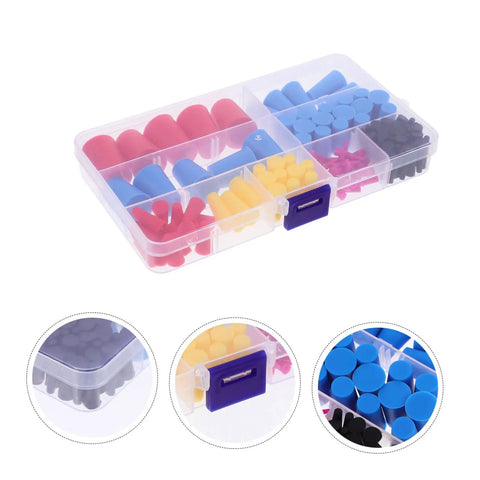 Premium Tapered Silicone Stoppers Kit With Easy Grip Rubber Plugs For Sealing Test Tubes Flasks And Bottles Perfect Heavy Duty Coating Paint Projects And Lab Experiments You Can Trust These High Temp Plugs To Save Time And Keep Your Gear Safe., clear storage box with assorted tapered silicone stoppers in multiple sizes