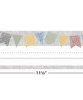 Classroom Cottage Flat Name Plates, 36 Pack, 11.5 X 3.5 Inches, Laminatable Labels with multicolor banner design.