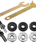 Drill To Angle Grinder Adapter Kit With 6mm And 10mm Arbor Mandrels, 3 Set Flange Nuts, 2 Spanner Wrenches, High Temp Iron Construction
