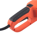 Close-up of Portable Electric Pipe Threader With Six Swappable Dies ergonomic handle, showcasing tough plastic and grip texture.