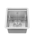 Undermount Single Bowl 304 Stainless Steel Sink for Kitchen Bar Yard Laundry and Office Heavy Duty Workstation Ledge Design
