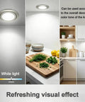 2 PCS Range Hood LED Recessed Light, 12V DC 3W 6000K Kitchen Downlight highlighting a stylish kitchen with fresh herbs.