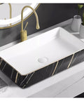 USZWBY Vessel Sinks Nordic Black Above Counter Basin Small Size Wash Ceramic Single Balcony Art Bathroom Bowl Sink on counter.
