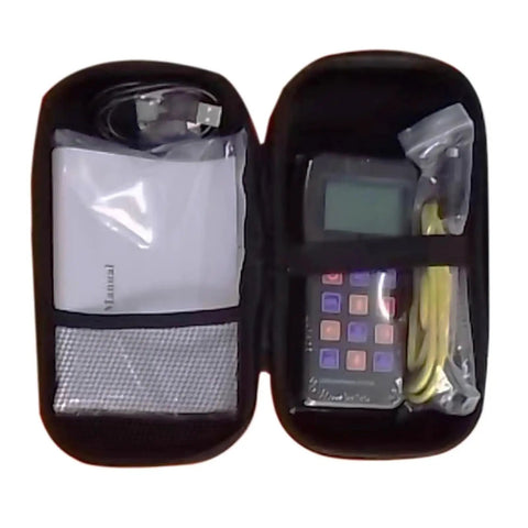 Rock Solid Portable Digital Leeb Hardness Tester in compact case with accessories and user manual for metal testing.