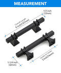 3 Inch Black Cabinet Handles 30 Pack Square Zinc Alloy Pulls measurement diagram with 5 inch length and 3 inch hole centers.