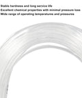 Flexible 1/8 Inch OD Pneumatic Tubing For Air Lines And Fluid Transfer, coiled clear nylon hose, durable PU material, 32.8 ft long