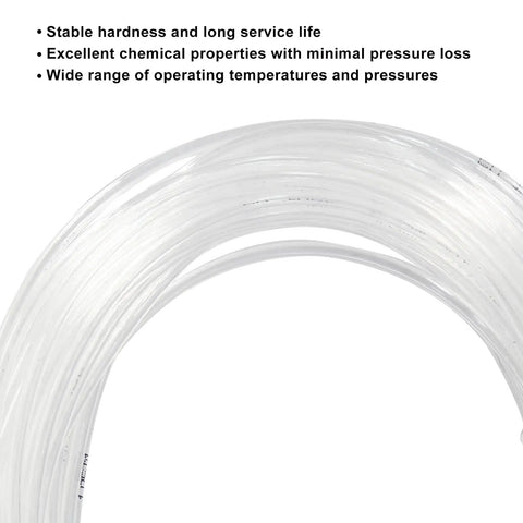 Flexible 1/8 Inch OD Pneumatic Tubing For Air Lines And Fluid Transfer, coiled clear nylon hose, durable PU material, 32.8 ft long