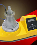 Game Changing Induction Bearing Heater With Heavy Duty Coils And Fully Shielded Steel Housing For True No Sweat Air Cooling and Dead Simple Shop Maintenance Daily, compact yellow design with digital display.