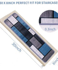 No Slip Stair Treads For Wooden Stairs 13 Pack 8 Inch By 30 Inch Indoor No Slip Blue Grey Carpet Runner Rugs dimensions