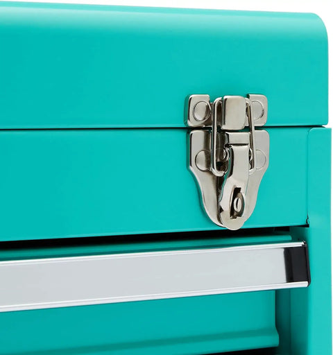 Damn Solid Steel Tool Chest With Secure Locking Drawers For Serious Workshop Storage Featuring Knockout Turquoise Powder Coat Finish That Is Actually Built Different For Weekend Warriors