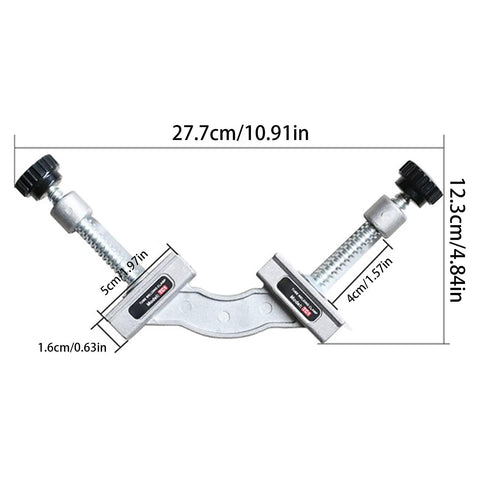 Heavy Duty Tube Clamp For Woodworking Precision Angle Positioning Jig size 27.7cm x 12.3cm stainless for secure angle holding.