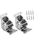 Two Pack Foldable Self Locking Hinges For Furniture Legs Fit Workbenches And Tables 0 90 180 Degree Angles Easy Install Silvery Finish