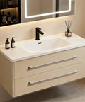 Bathroom vanity with Extra Long 24 Inch Cabinet Handles Set For Wide Drawers And Doors, brushed nickel, single handle design