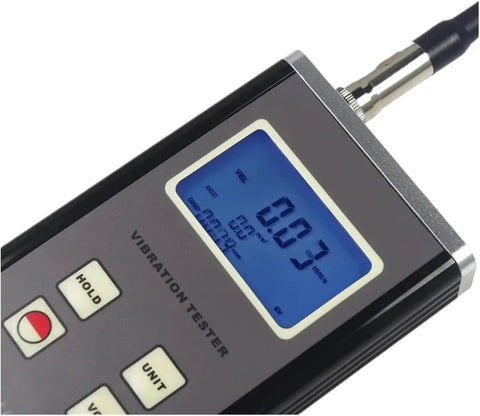 Digital Vibration Meter VM-6370 For Moving Machinery Unbalance And Deflection Testing With Piezoelectric Sensor, handheld unit with display