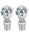 Two Pack 1.25 Inch Heim Joint Rod End Kit Left And Right Hand Thread Heat Treated Chromoly Steel with round tube adapter.