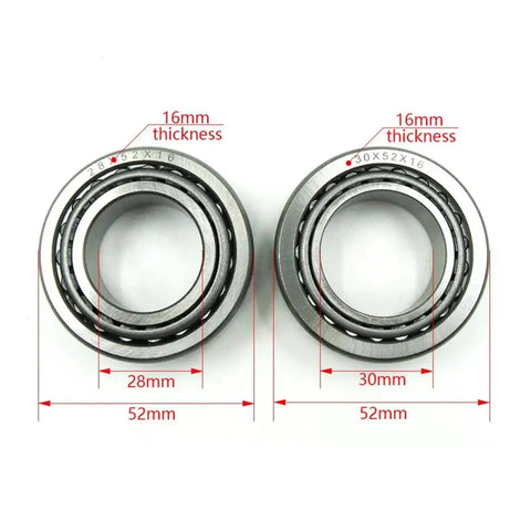 One Pair Motorcycle Triple Clamp Steering Stem Bearing Seal Kit With Tapered Roller Design dimensions and measurements shown