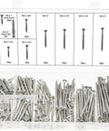 Premium Grade Stainless Steel Square Drive Wood And Deck Screw Assortment Featuring Type 17 Point Design and Bugle Head detail.