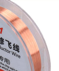 Pro Grade Dope Ultra Fine 0.1mm Enameled Copper Wire 30 AWG Silver For PCB Repair spool close-up, flexible and stretchable wire