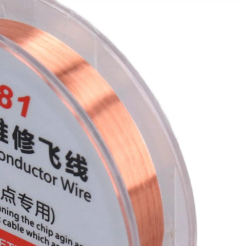 Pro Grade Dope Ultra Fine 0.1mm Enameled Copper Wire 30 AWG Silver For PCB Repair spool close-up, flexible and stretchable wire
