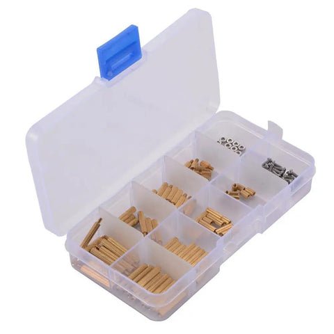 Dope Brass M2 Hex Spacers Standoffs Assortment Kit 120 Pcs Male Female Hardware Set For PC Build And Electronics DIY Includes Screws Nuts And Mounting Spacers For Motherboard PCB And Desktop Computers open organizer with brass standoffs, screws, nuts
