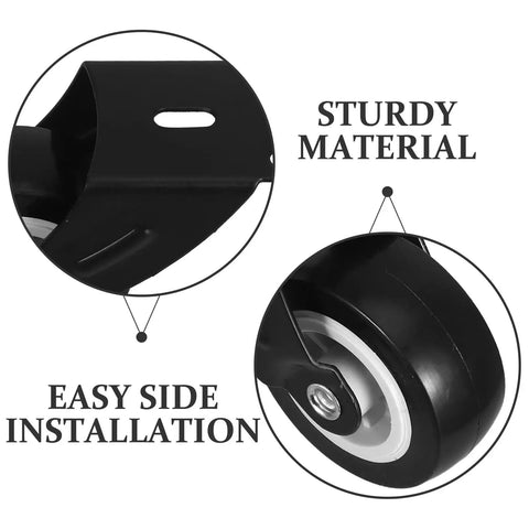 Heavy Duty Slider Wheels Rock Solid Construction For Quiet Barn Door Cabinet Sliding Track Gliding flexible side or vertical mounting close-up of durable rollers