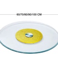 Tempered Glass Lazy Susan Turntable For Dining Table Round Swivel Serving Plate Transparent Rotating Tray With Silent Bearing