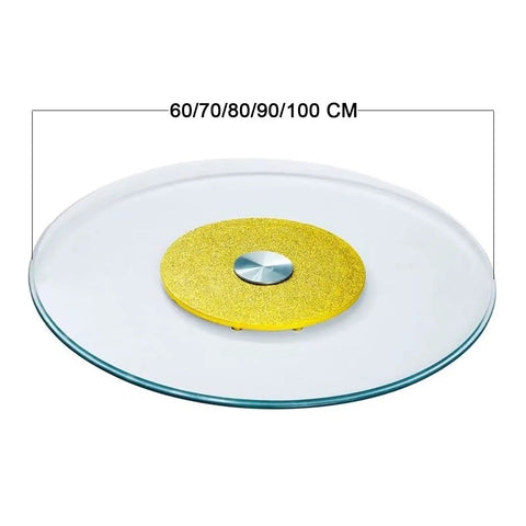 Tempered Glass Lazy Susan Turntable For Dining Table Round Swivel Serving Plate Transparent Rotating Tray With Silent Bearing