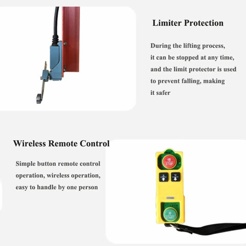 Wireless remote and limiter protection for Multifunctional Scaffolding Machine For Indoor Outdoor Construction With Steel Reinforced Joints