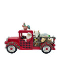 Santa Claus Drives A Red Plaid Farmhouse Truck Christmas Ornament With Cargo Crew Multicolor Rustic Jim Shore Style 5 Inches Tall