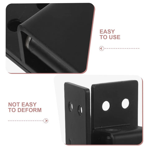 Close-up of Hidden 5 Inch Black Concealed Wood Door Hinges for Secret Doors and Bookcases, showing durable build and inset design.