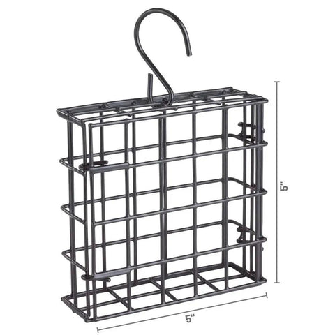 Single Cake Suet Cage Bird Feeder For Clinging Birds Holds One Suet Cake Or Small Seed Cakes Black Durable Cage Feeder